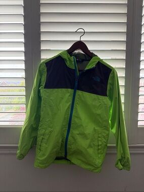 The North Face Kids Lime Green and Black Hooded Light Jacket